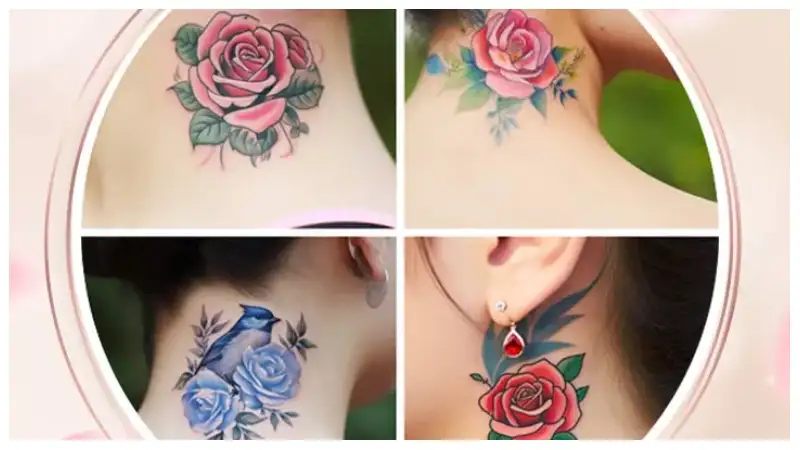 Cute Side Neck Tattoos for Females