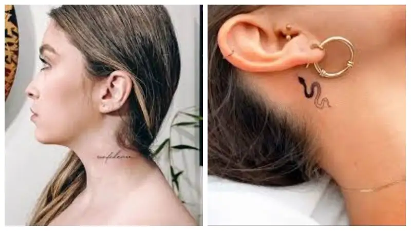 Cute Side Neck Tattoos for Females