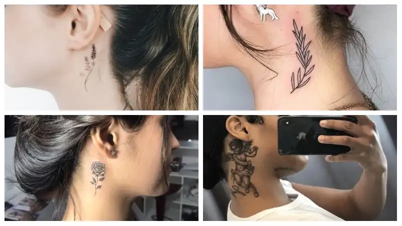 Cute Side Neck Tattoos for Females